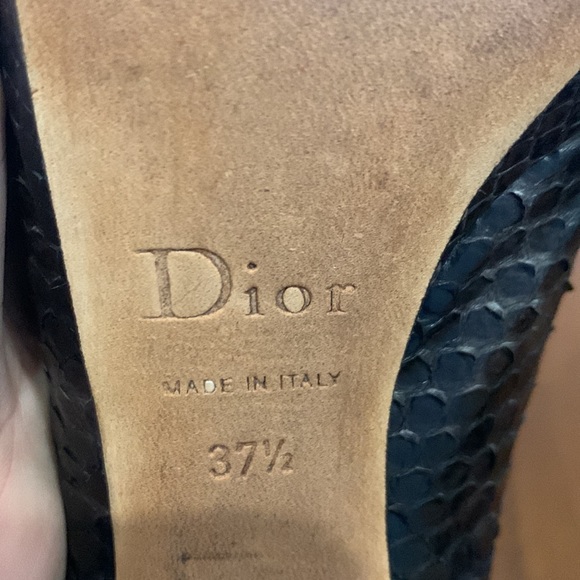 Christian Dior python peep toe heels in rich chocolate brown color - Picture 8 of 8